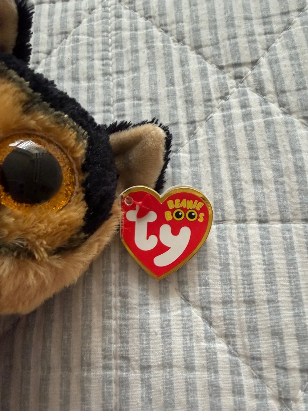 Ty Plush German Shepherd Puppy - Black, Tan & Amber